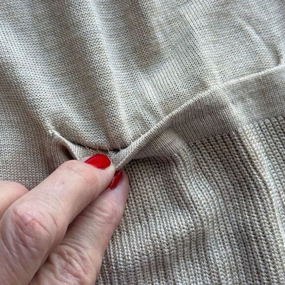 INC International Concepts Ribbed Open Front Long Cardigan Sweater Beige Medium - Picture 8 of 11